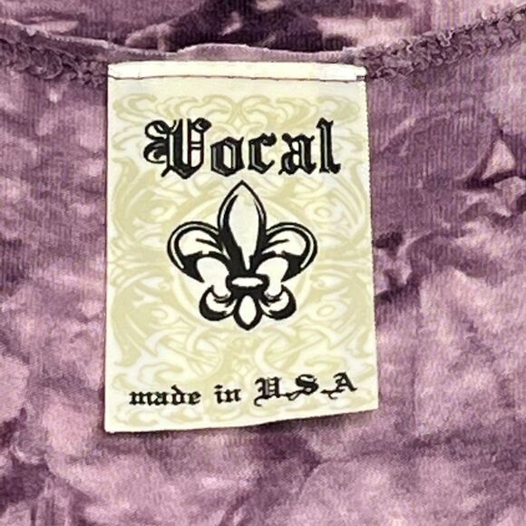 Vocal purple tie dye tank top with rhinestones size S - Picture 14 of 16